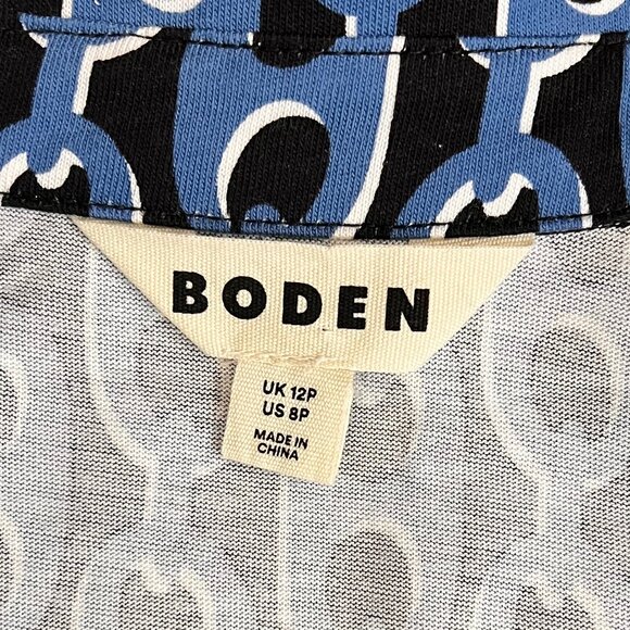 Boden Blue and Black Long Sleeve Dress - Picture 10 of 11